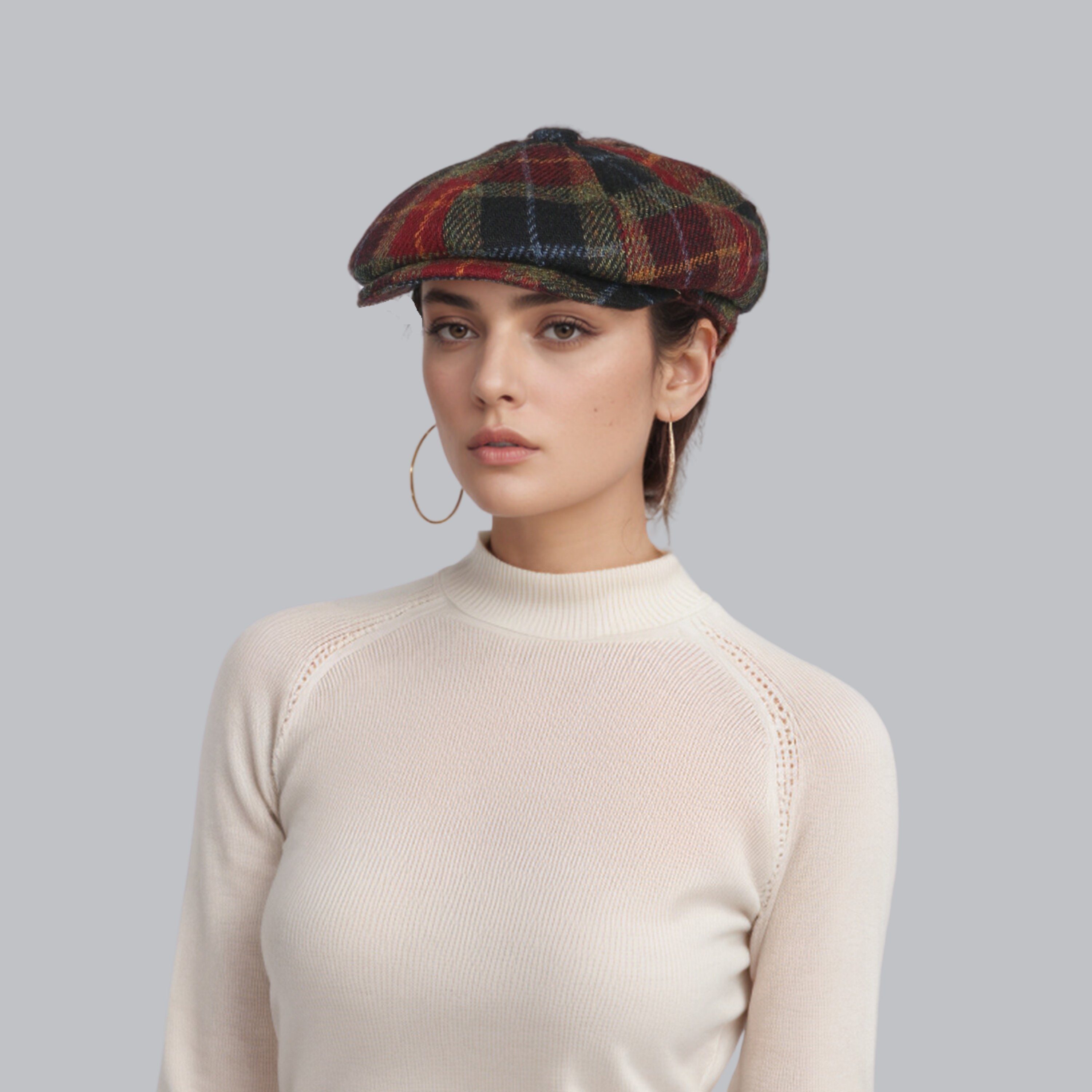 100% Scottish Wool Newsboy Flat Newsboy Cap for Men & Women - hatsXcaps