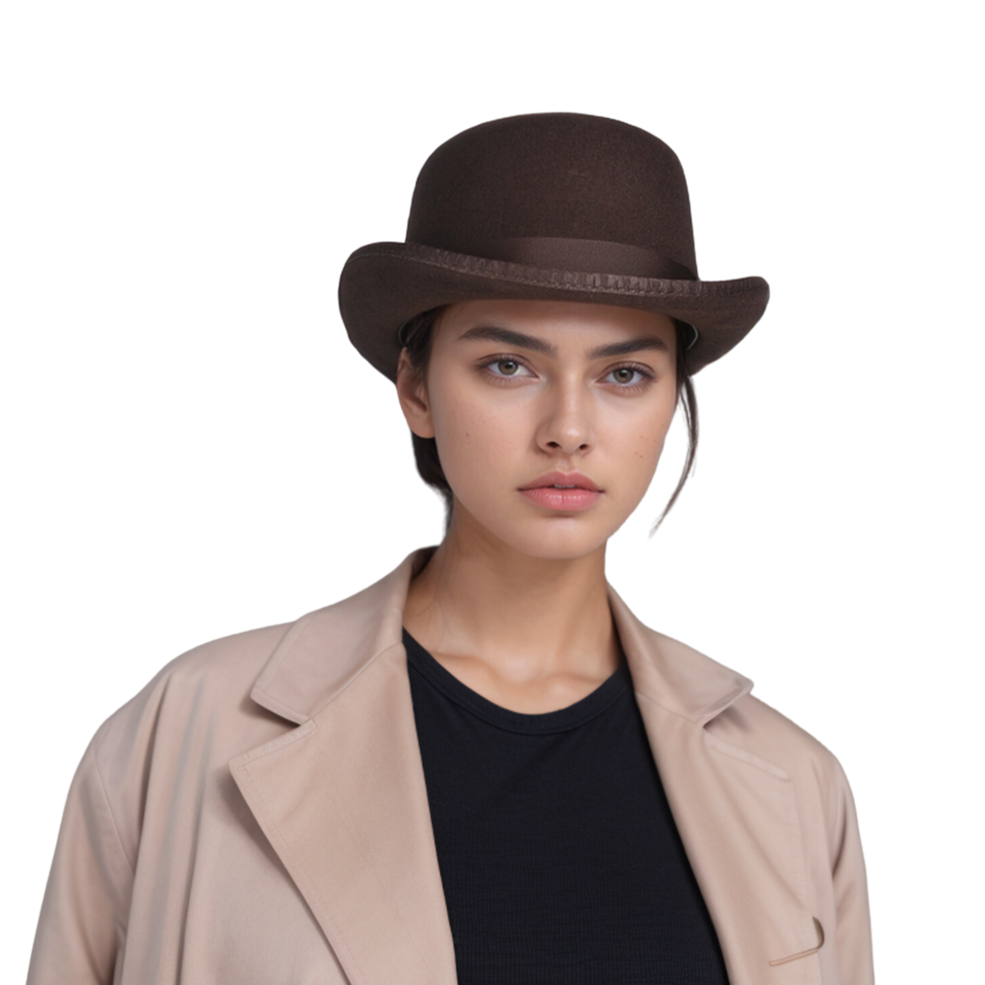 Made from Stiff Wool Felt Bowler Hat for Men - hatsXcaps