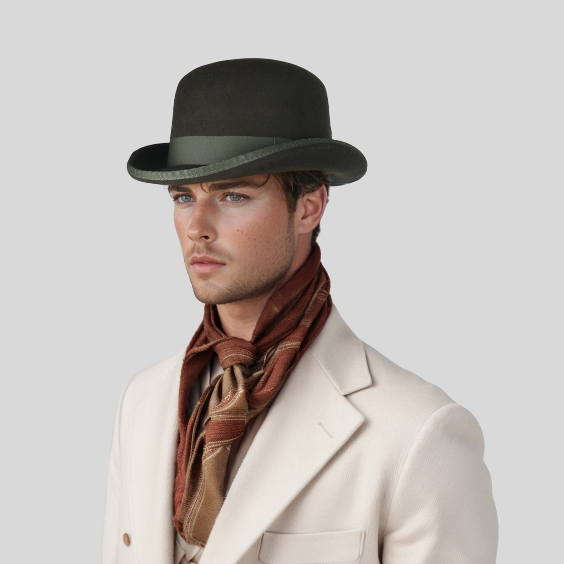 Made from Stiff Wool Felt Bowler Hat for Men - hatsXcaps