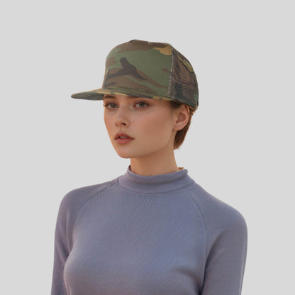 Unisex Half Mesh Cotton Trucker Baseball Cap - hatsXcaps