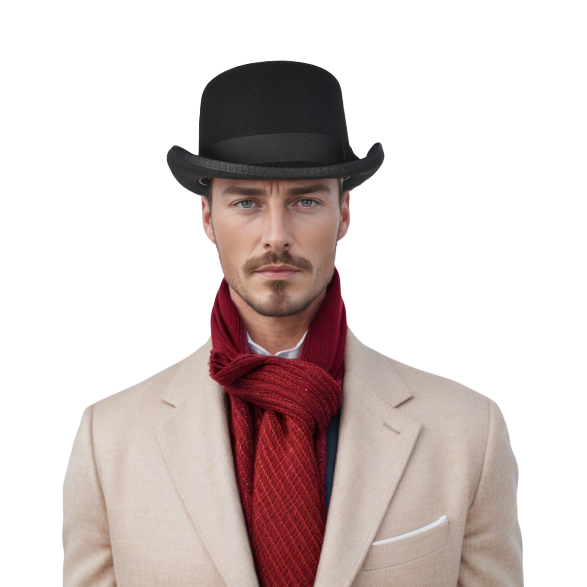Made from Stiff Wool Felt Bowler Hat for Men - hatsXcaps