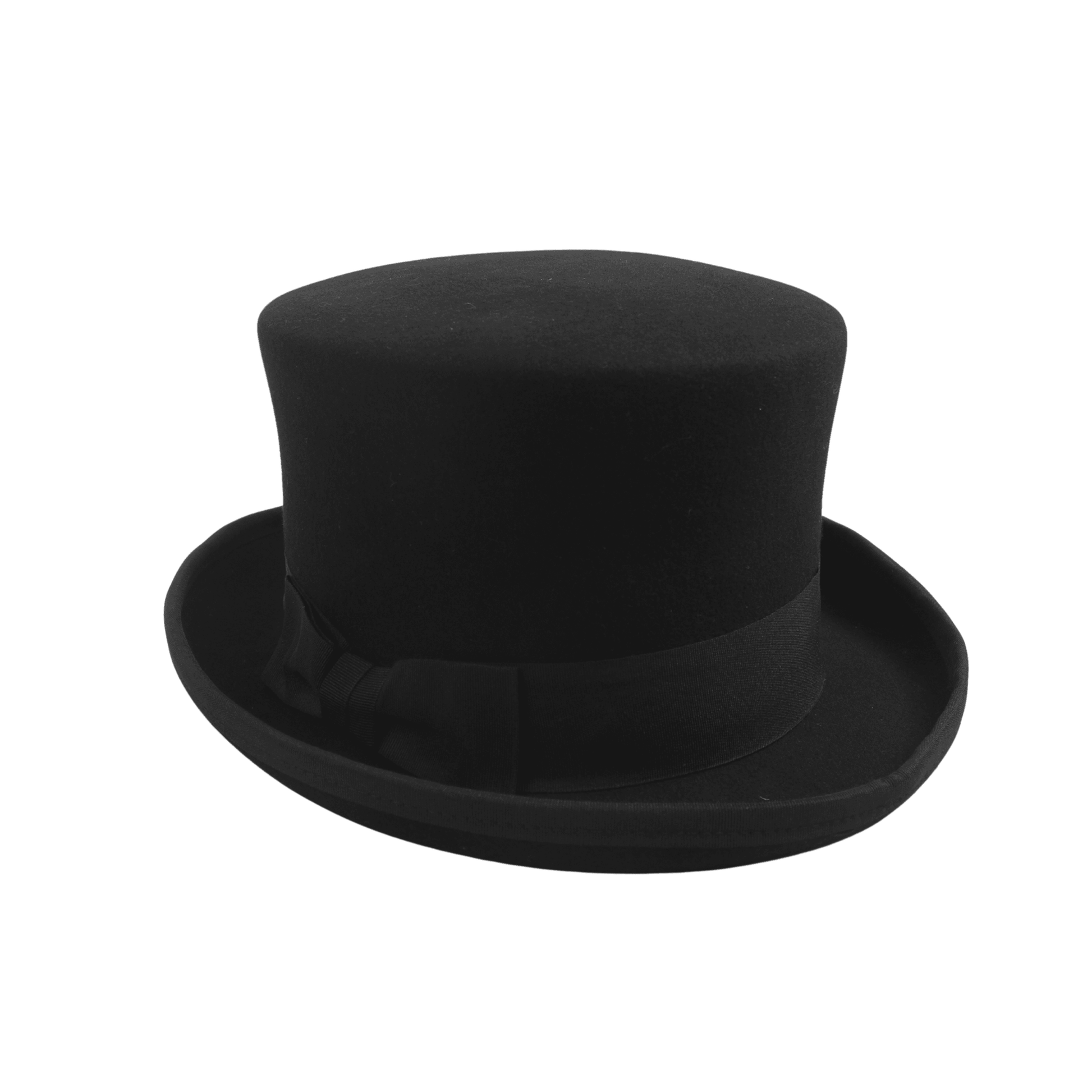 Victorian Style Wool Felt Crushable Top Hat for Men & Women - hatsXcaps
