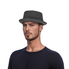 Wool Pork Pie Hat, Trilby Pork Pie Hat - hatsXcaps