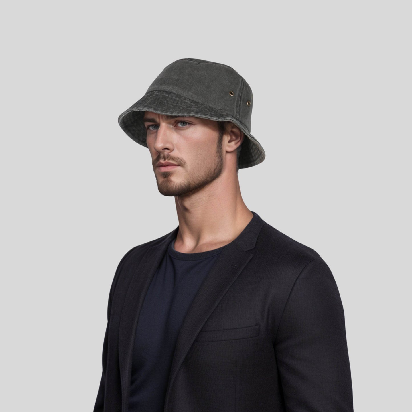 Cotton Fisherman Unisex Denim Bucket Hat - hatsXcaps