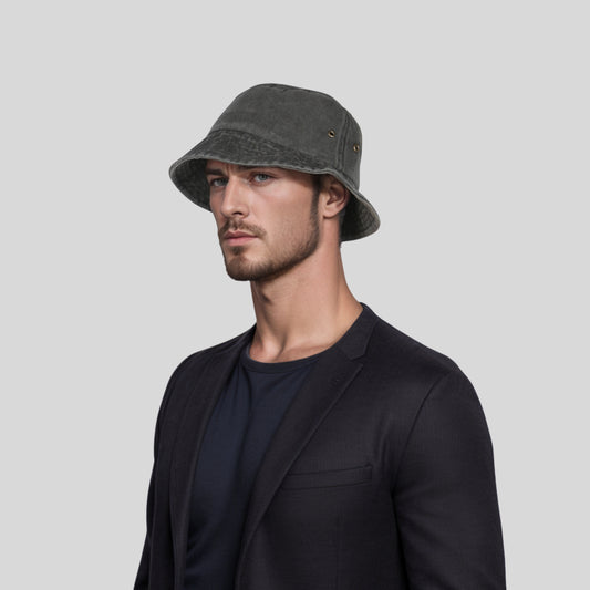 Cotton Fisherman Unisex Denim Bucket Hat - hatsXcaps
