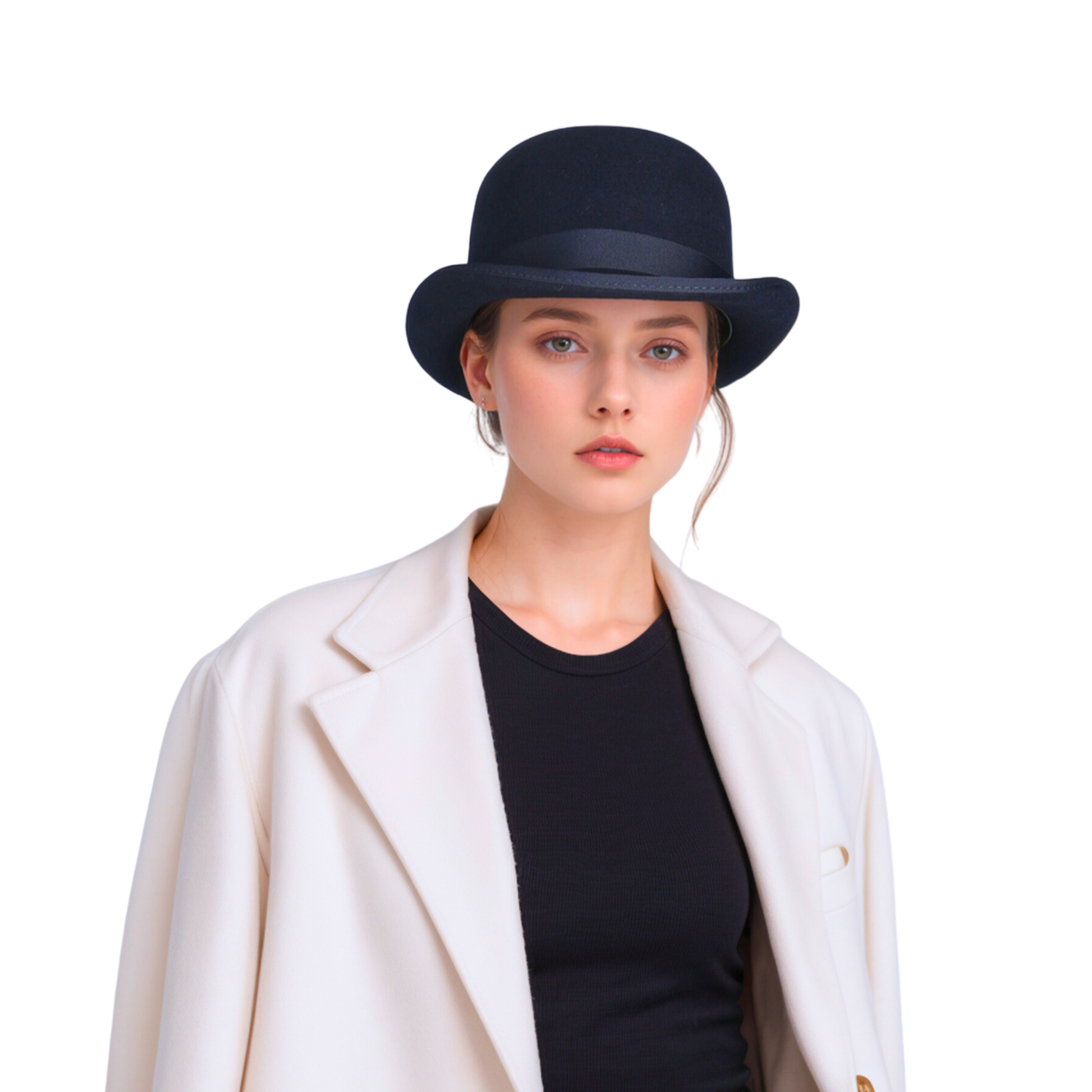 Made from Stiff Wool Felt Bowler Hat for Men - hatsXcaps