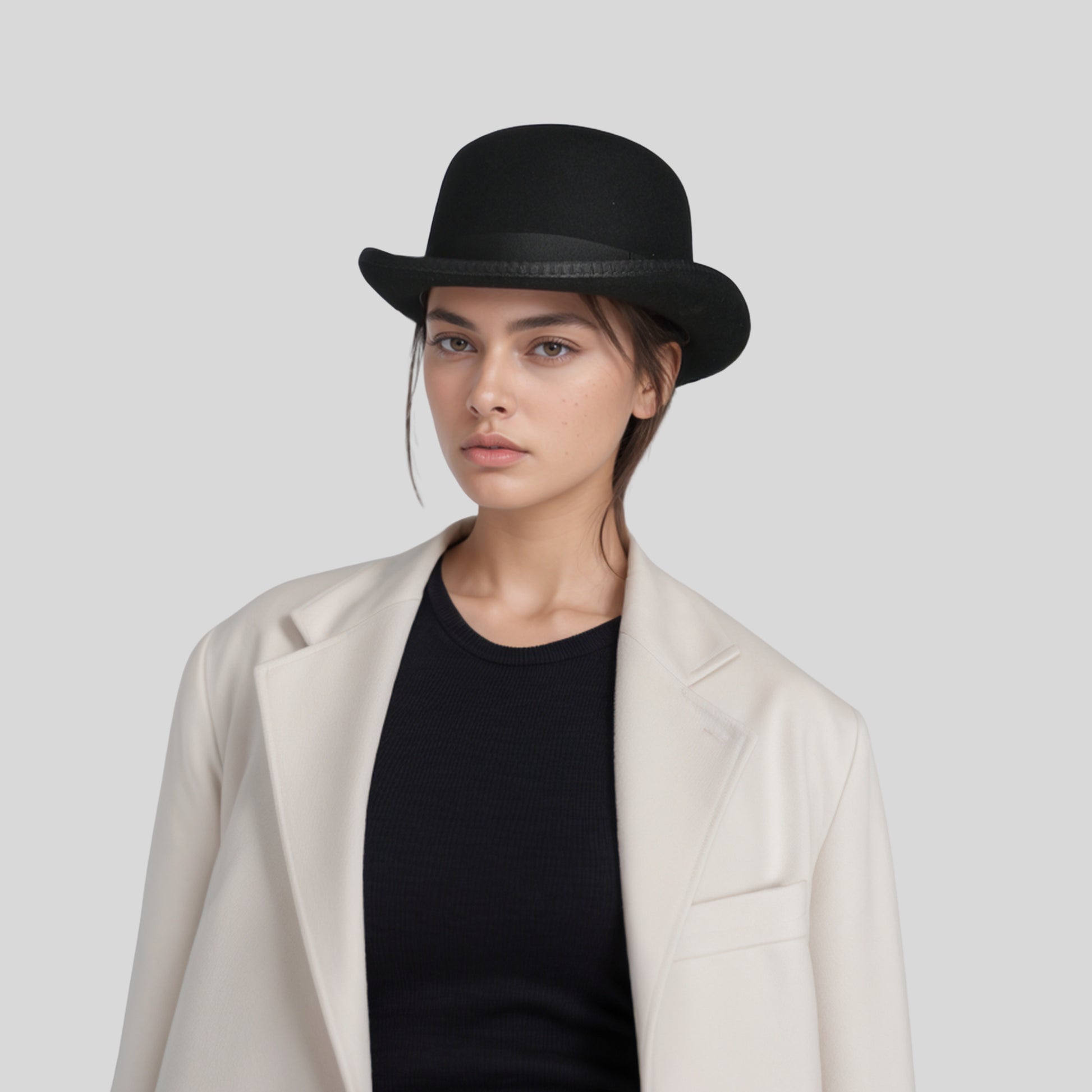 Made from Stiff Wool Felt Bowler Hat for Men - hatsXcaps