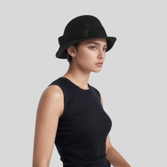 Elegant Vintage Women's Wool Cloche Bucket Hats - hatsXcaps