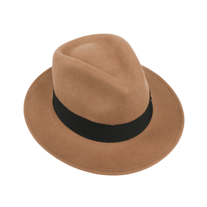 Classic Fedora Wide Brim Sweatband Hat for Men & Women - hatsXcaps