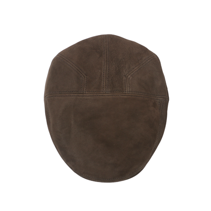 Unisex Sheepskin Leather Flat Cap with Cotton Lining - hatsXcaps