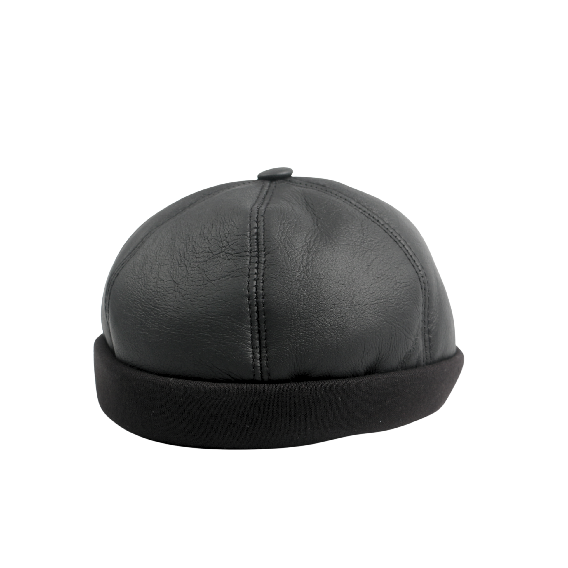 Adjustable Sailor Unisex Winter Leather Docker Brimless Hat - hatsXcaps