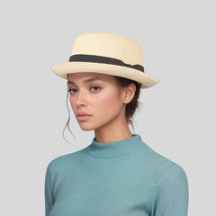 Classic Straw Pork Pie Hat - hatsXcaps