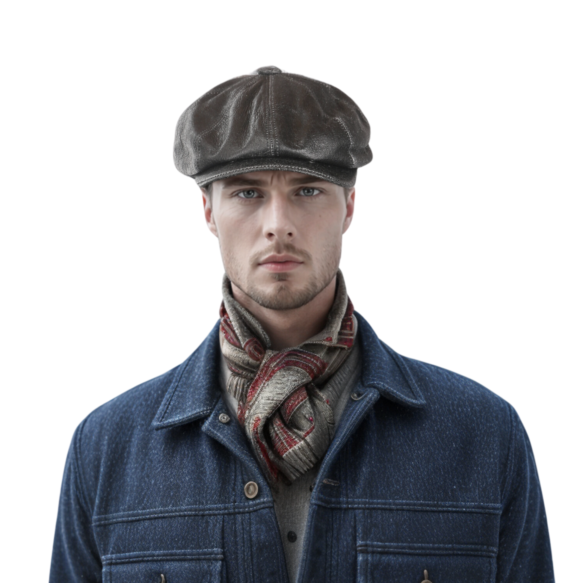 Newsboy Leather Caps for Men and Women - 100% Sheepskin - hatsXcaps