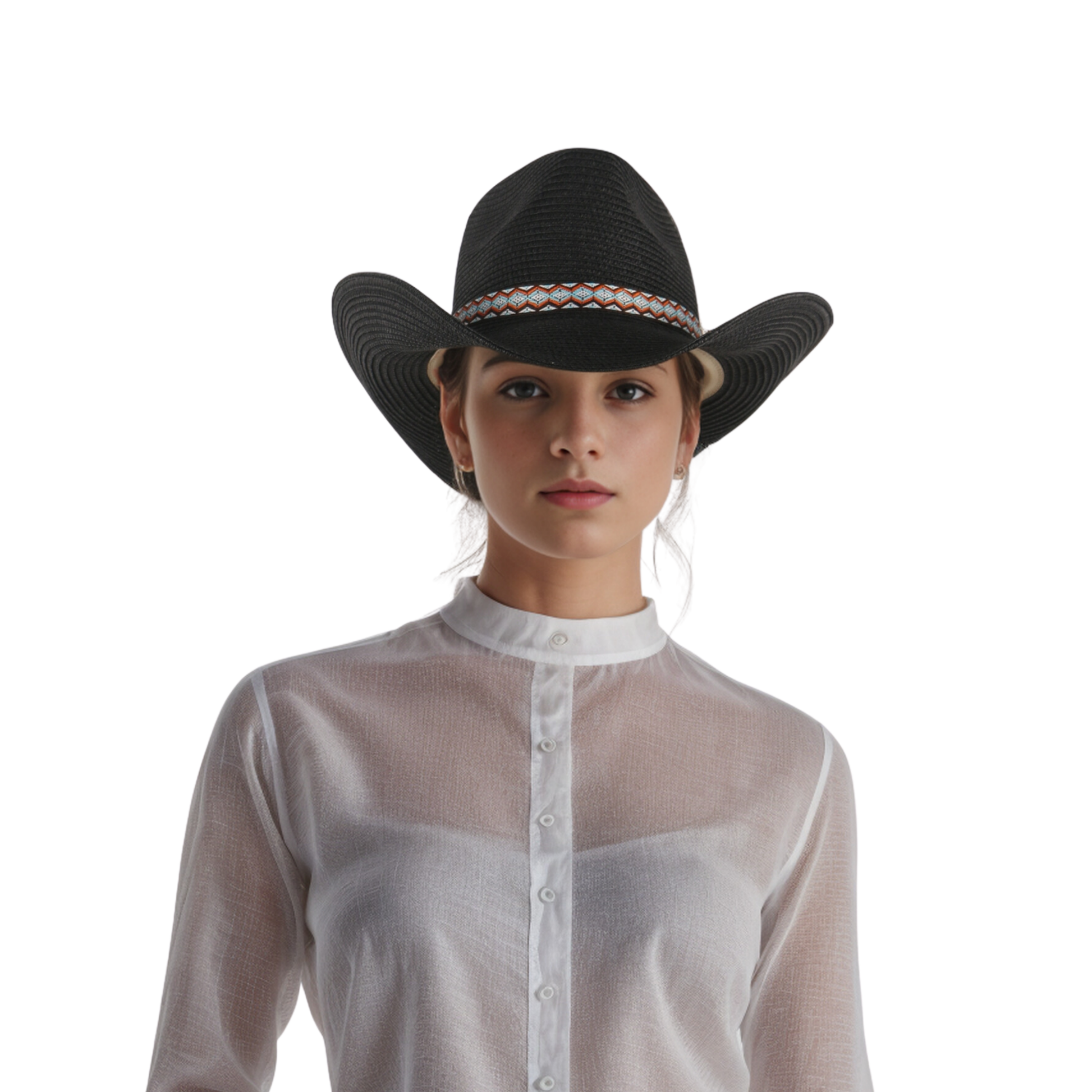 Men's & Women's Straw Cowboy Hat with Bohemian Ribbon - hatsXcaps