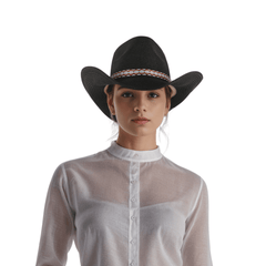 Men Women's Straw Cowboy Hat with Bohemian Ribbon - hatsXcaps