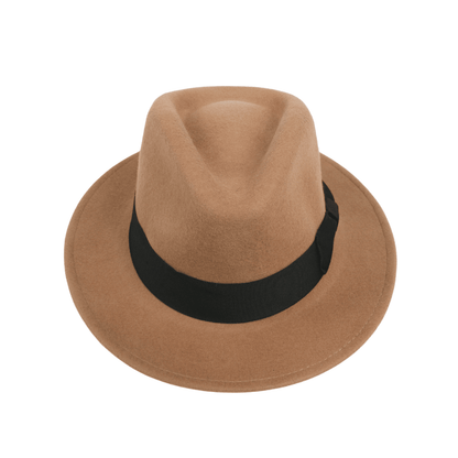 Classic Fedora Wide Brim Sweatband Hat for Men & Women - hatsXcaps