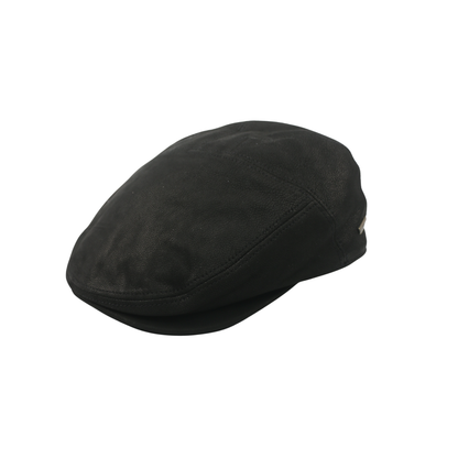 Unisex Sheepskin Leather Flat Cap with Cotton Lining - hatsXcaps