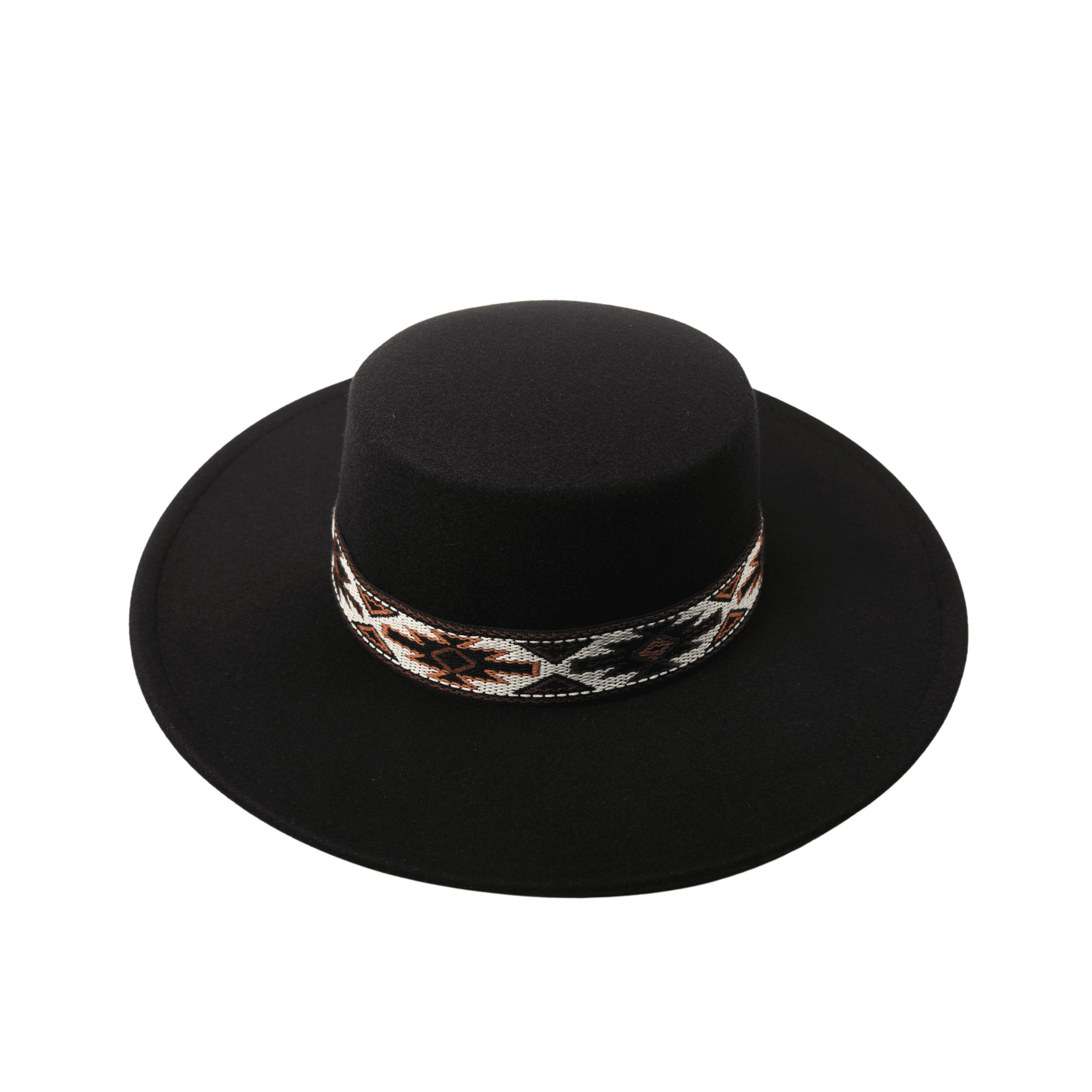 Men’s Vintage Classic Wide Brim Flat Top Hat with Adjustable Fit - hatsXcaps