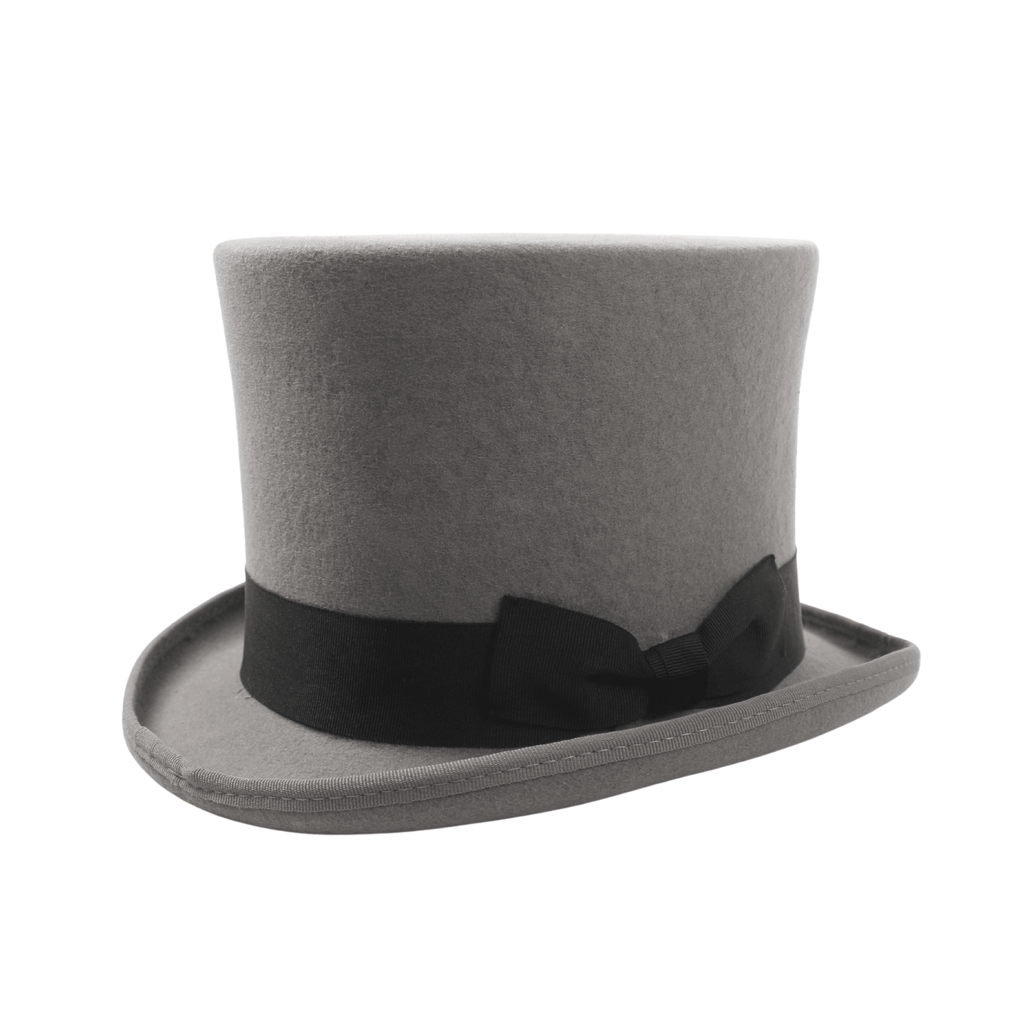 Classic Black Bow Wool felt Victoria Top Hats for Men and Women - hatsXcaps