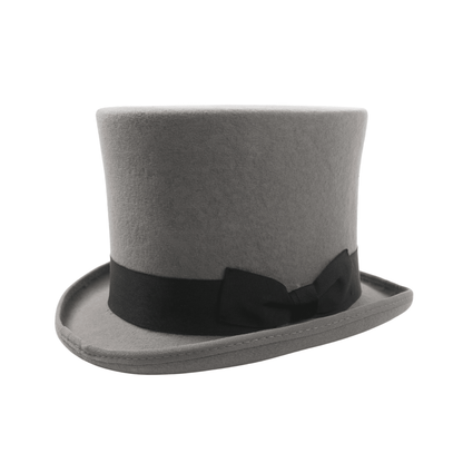 Classic Black Bow Wool felt Victoria Top Hats for Men and Women - hatsXcaps