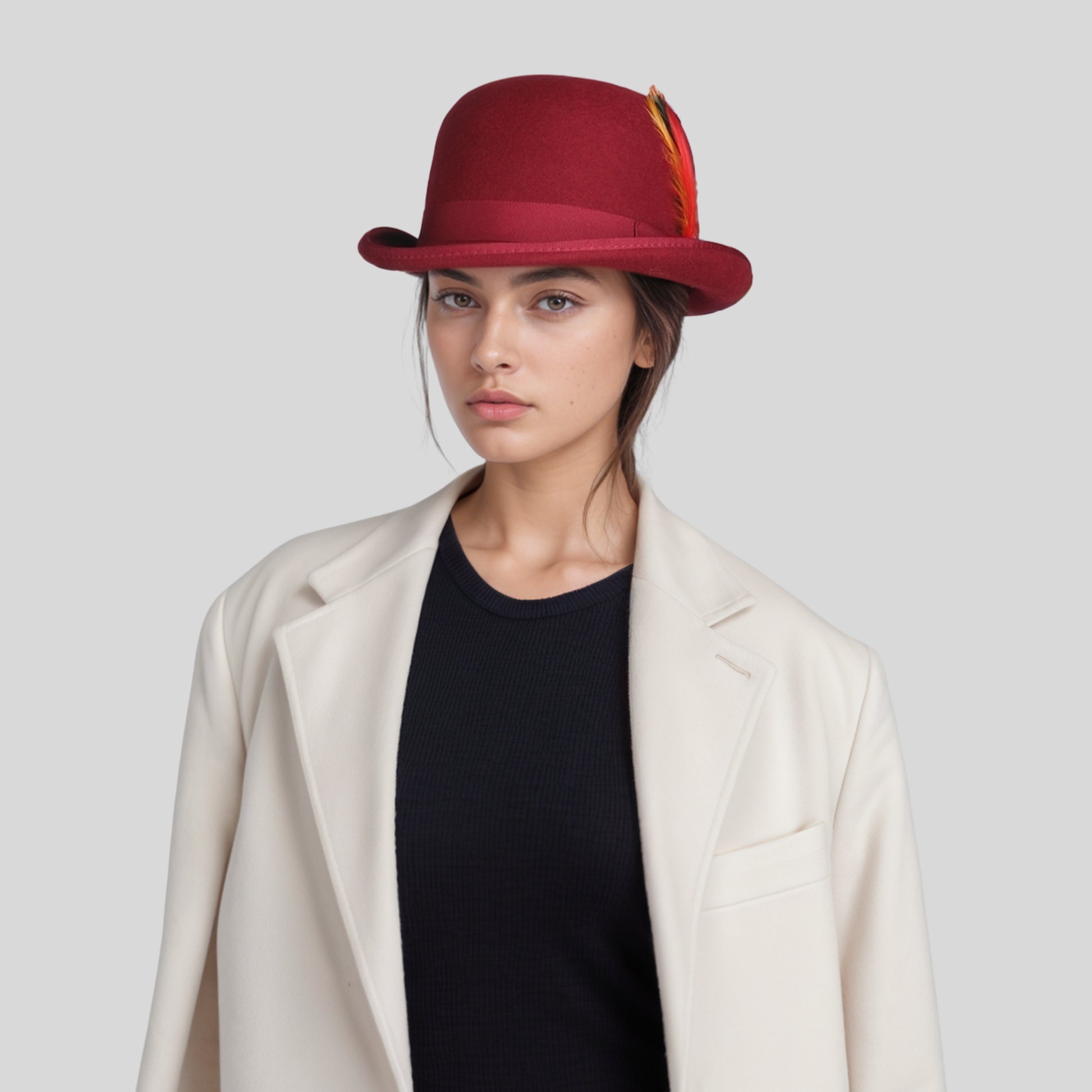 Made from Stiff Wool Felt Bowler Hat for Men - hatsXcaps