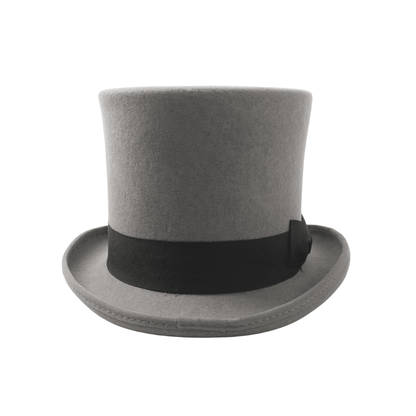 Classic Black Bow Wool felt Victoria Top Hats for Men and Women - hatsXcaps