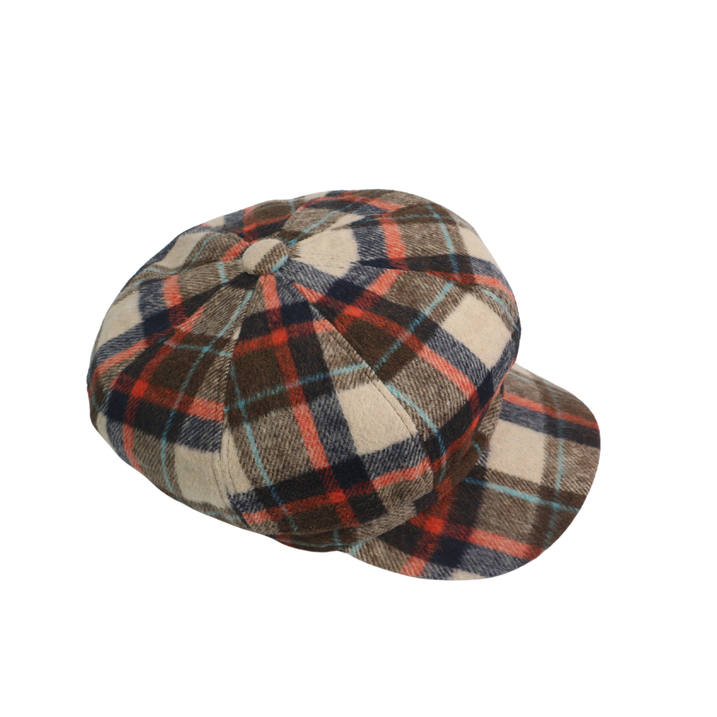 Plaid Wool Blend Fiddler Caps for Women