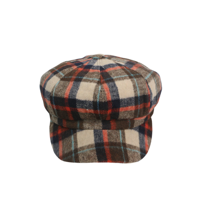 Plaid Wool Blend Fiddler Caps for Women
