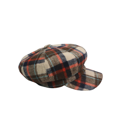 Plaid Wool Blend Fiddler Caps for Women