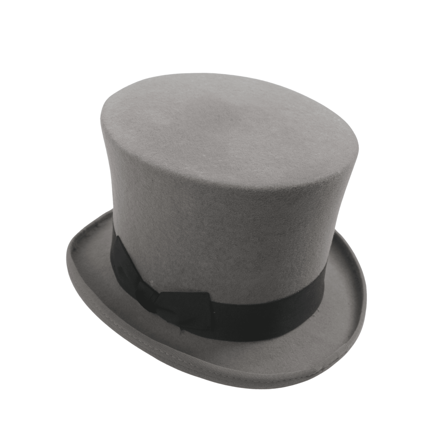 Classic Black Bow Wool felt Victoria Top Hats for Men and Women - hatsXcaps