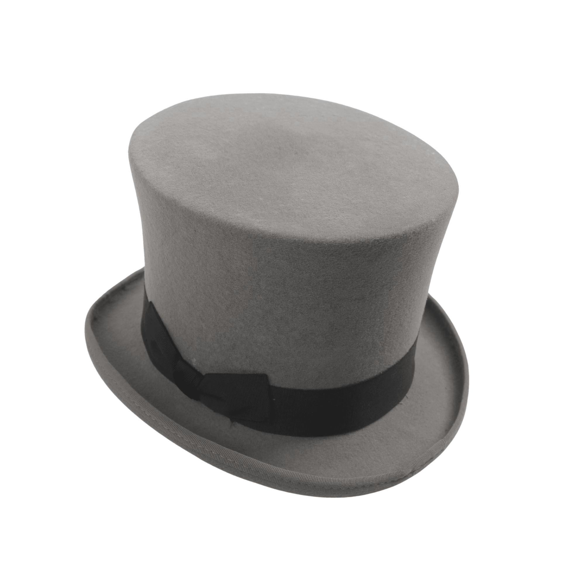 Classic Black Bow Wool felt Victoria Top Hats for Men and Women - hatsXcaps