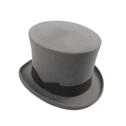 Classic Black Bow Wool felt Victoria Top Hats for Men and Women - hatsXcaps