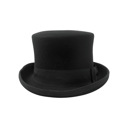 Victorian Style Wool Felt Crushable Top Hat for Men & Women - hatsXcaps