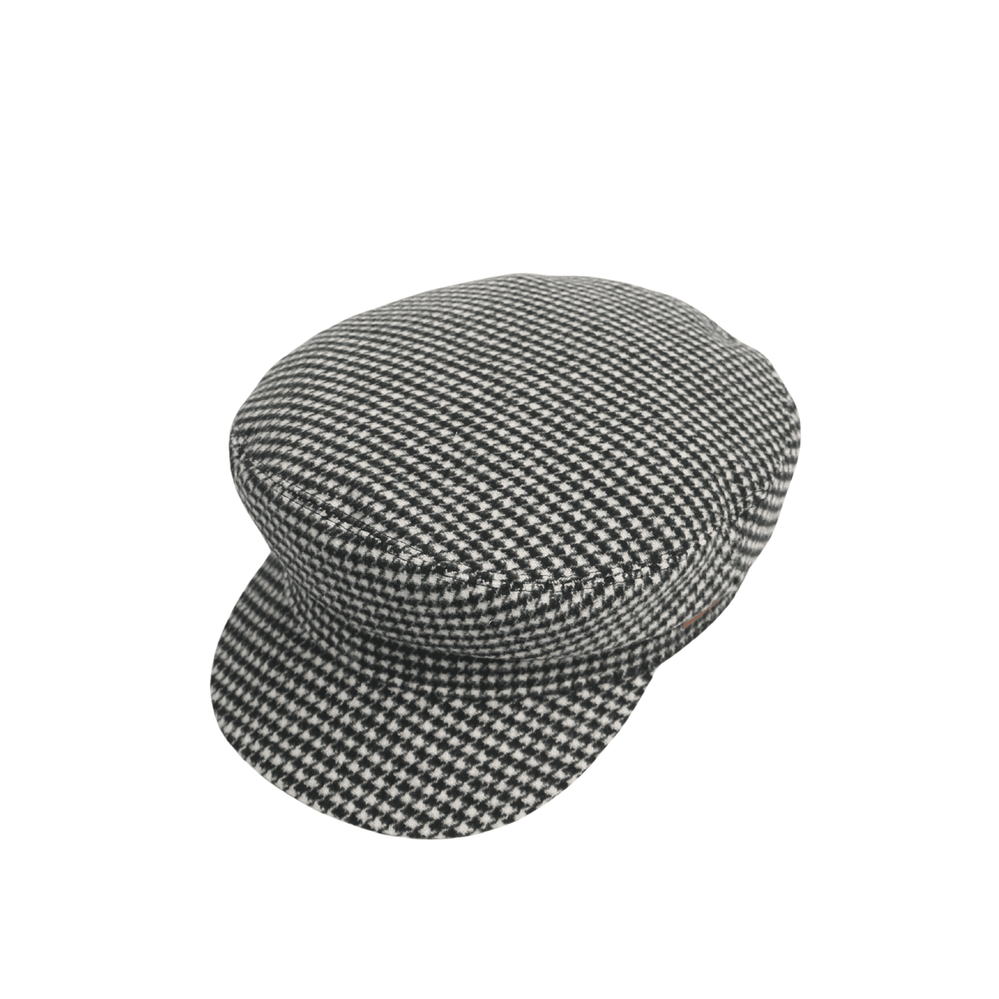 Womens Wool Fiddler Cap with Houndstooth Pattern - hatsXcaps