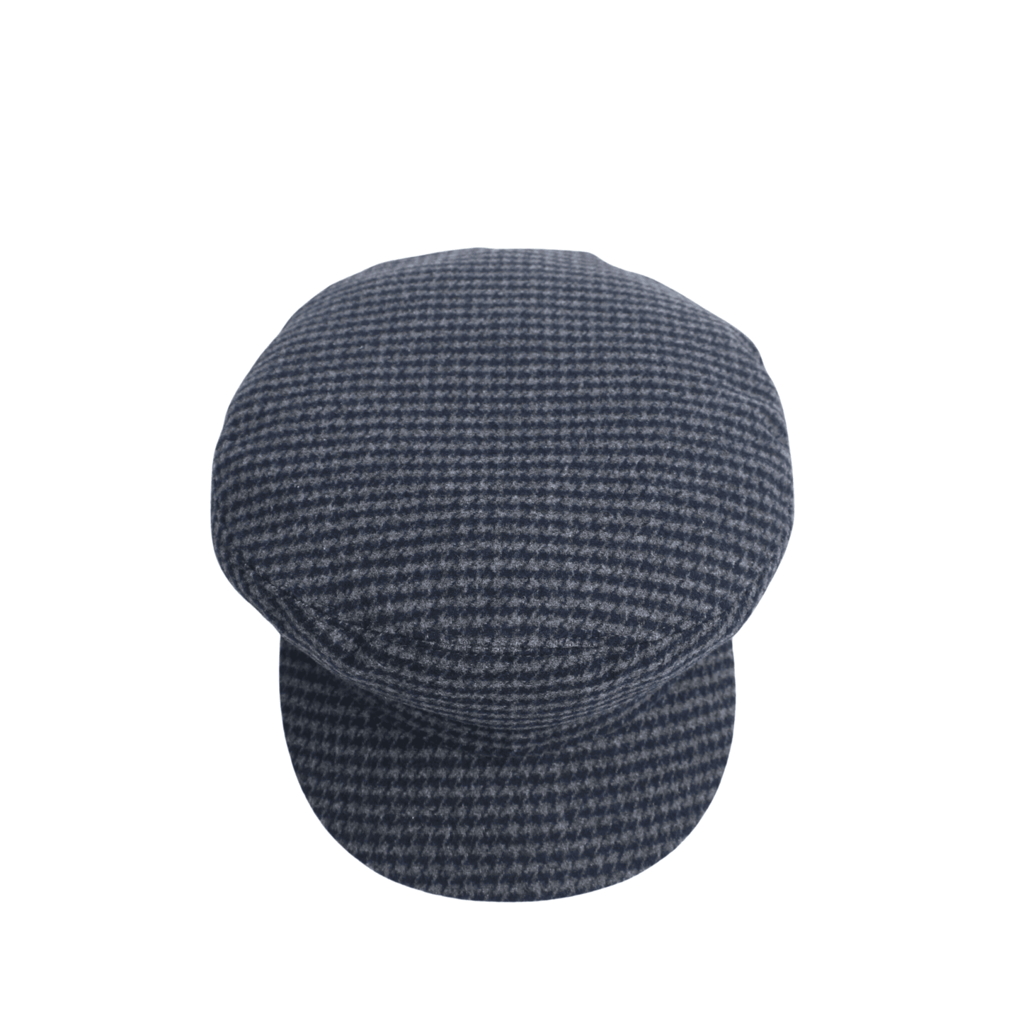 Womens Wool Fiddler Cap with Houndstooth Pattern - hatsXcaps