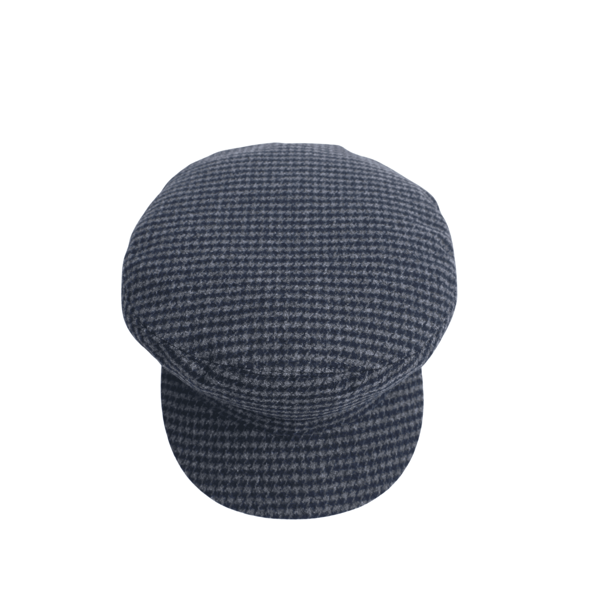 Womens Wool Fiddler Cap with Houndstooth Pattern - hatsXcaps