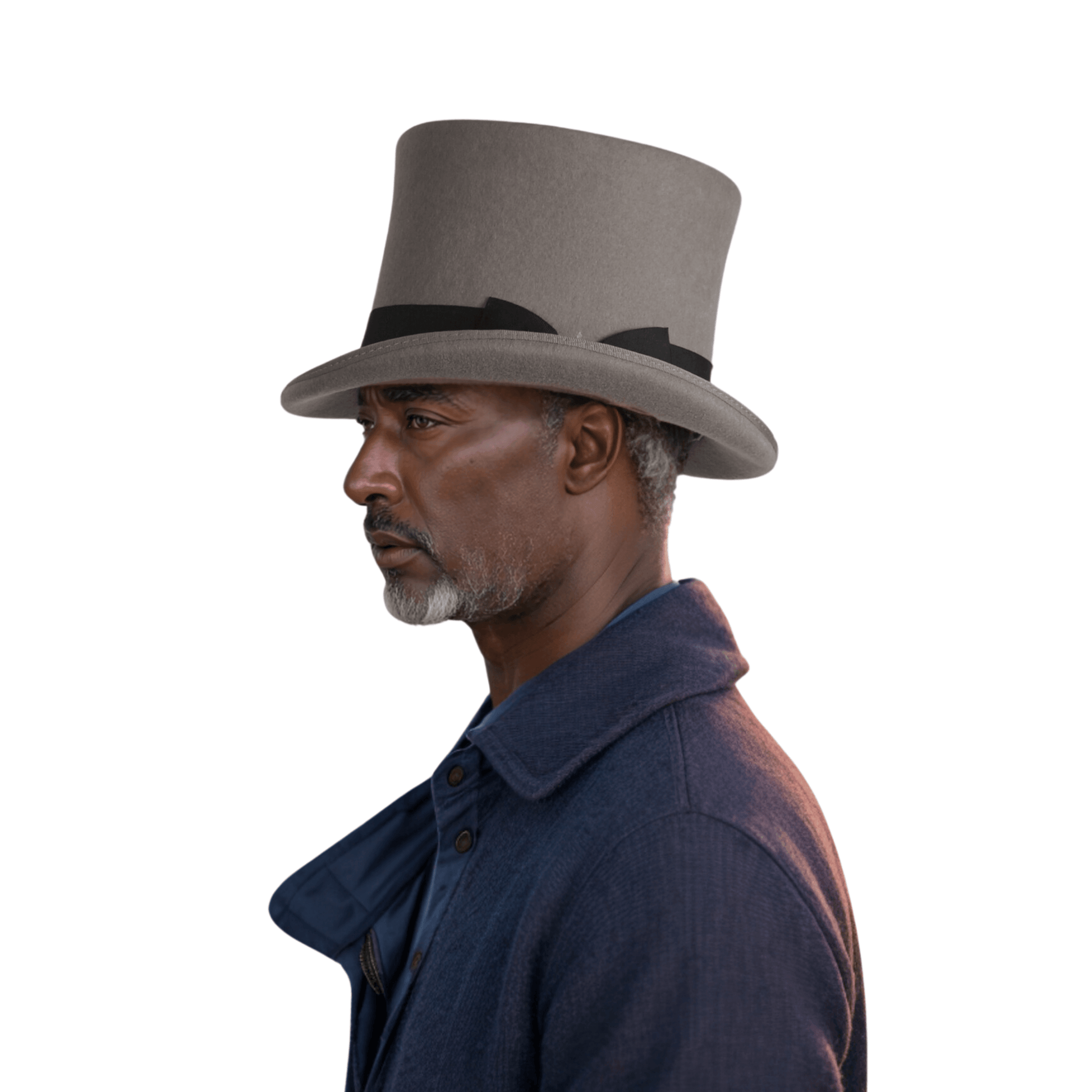 Classic Black Bow Wool felt Victoria Top Hats for Men and Women - hatsXcaps