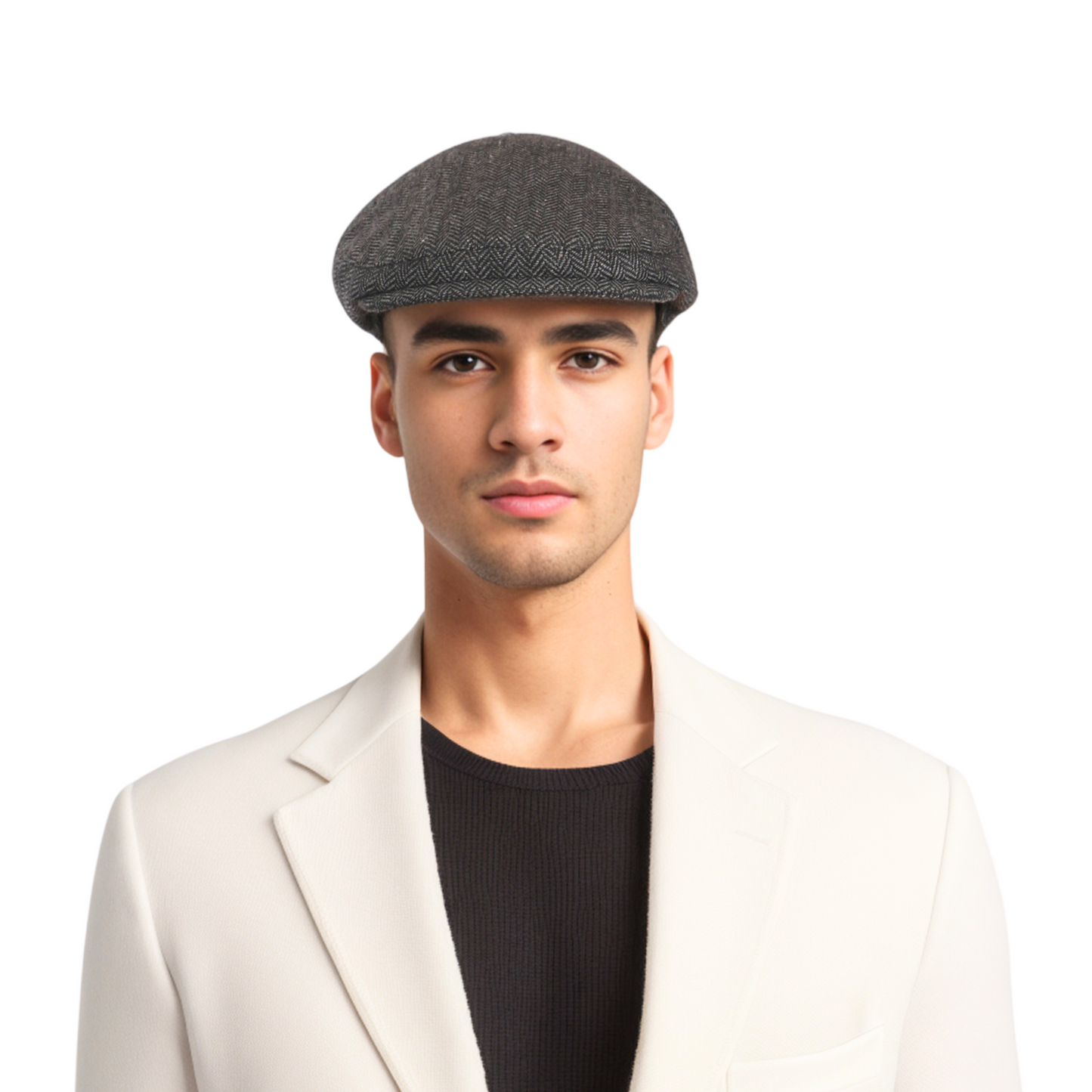 Unisex Wool Herringbone Gatsby Flat Cap - hatsXcaps