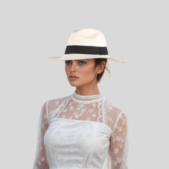 Handmade Natural Straw Paja Toquilla Panama Hat - hatsXcaps