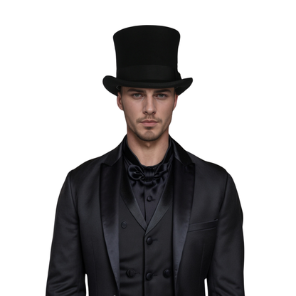 Wool Felt Victoria Top Hat - hatsXcaps