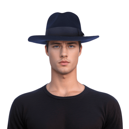 Handcrafted Wide Brim Trilby Fedora Hat for Men & Women - hatsXcaps