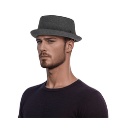 Wool Pork Pie Hat, Trilby Pork Pie Hat - hatsXcaps