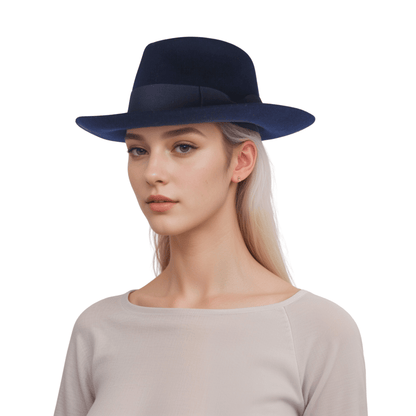 Handcrafted Wide Brim Trilby Fedora Hat for Men & Women - hatsXcaps