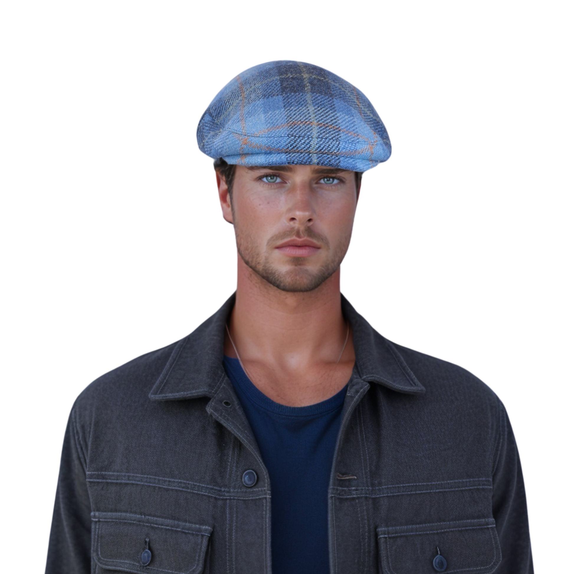 Unisex Scottish Classic Plaid Ivy Wool Flat Cap - hatsXcaps