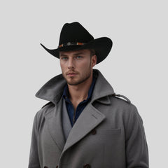 Premium Felt Cowboy Wide Brim Hat - hatsXcaps
