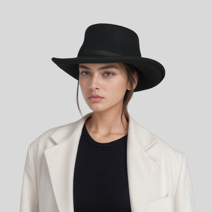 Wool Felt Gambler Hat, Wide Brim Cowboy Hat