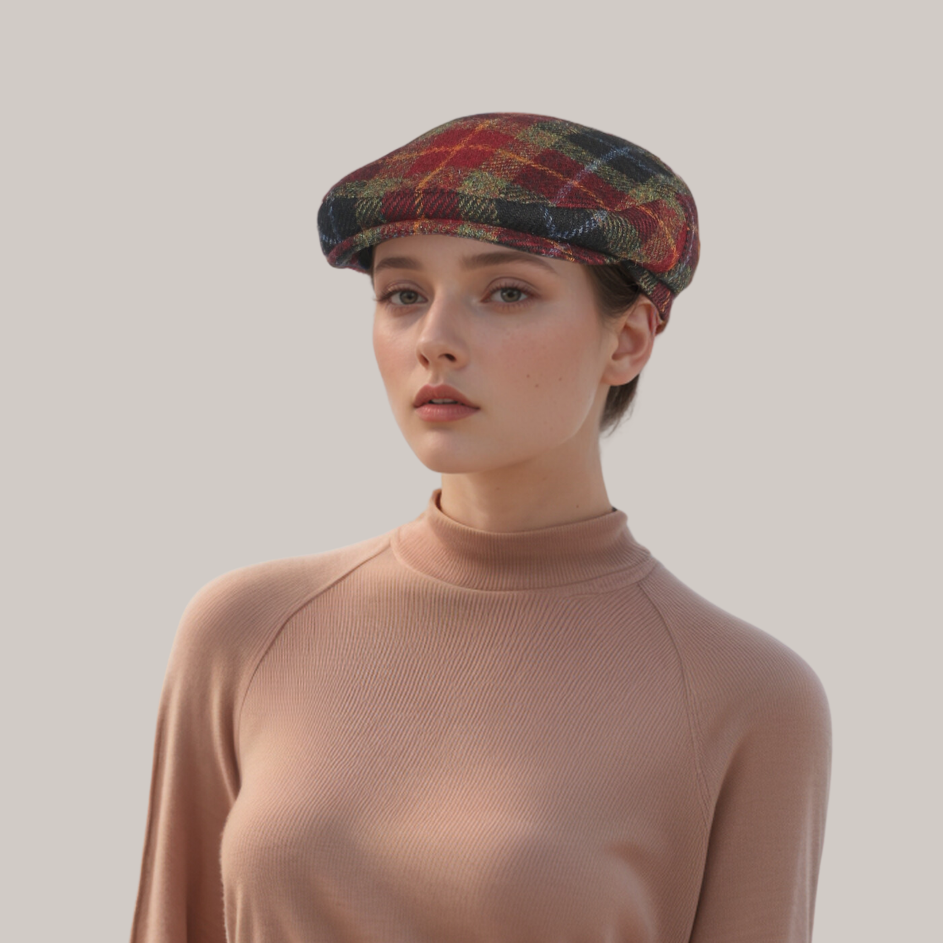 Scottish Wool Flat Cap, Harris Tweed Peaky Blinders Style Cap - hatsXcaps