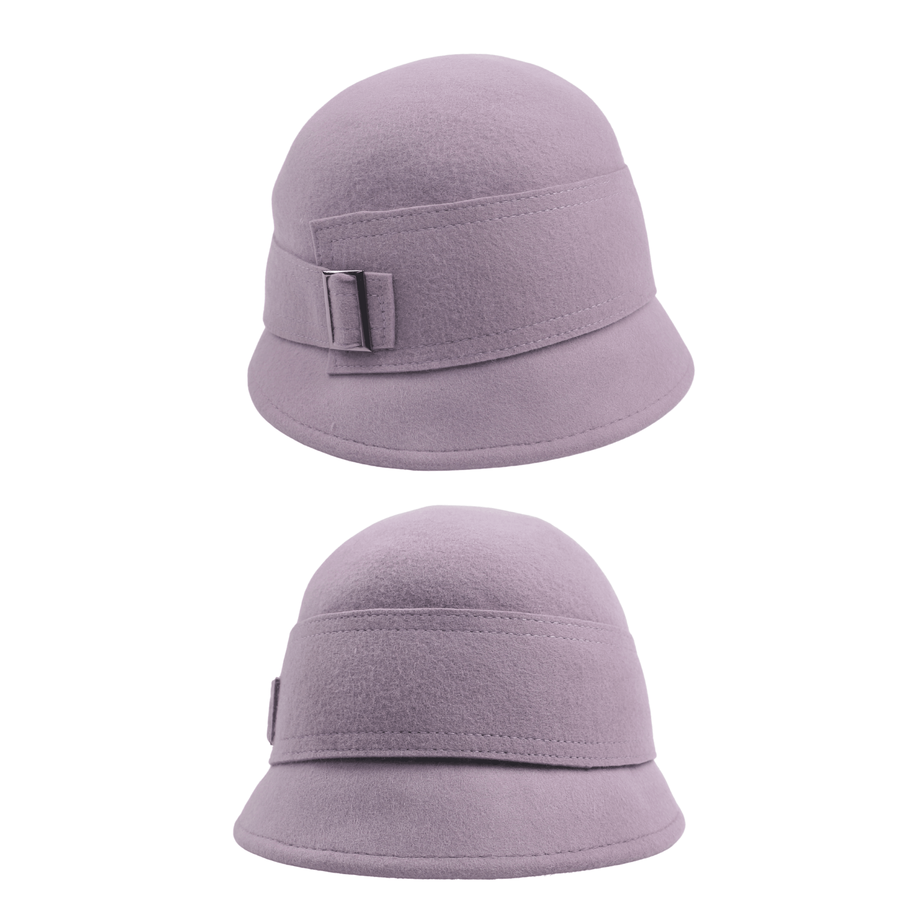 Winter Felt Bowler Derby Hat with Upturned Brim - hatsXcaps