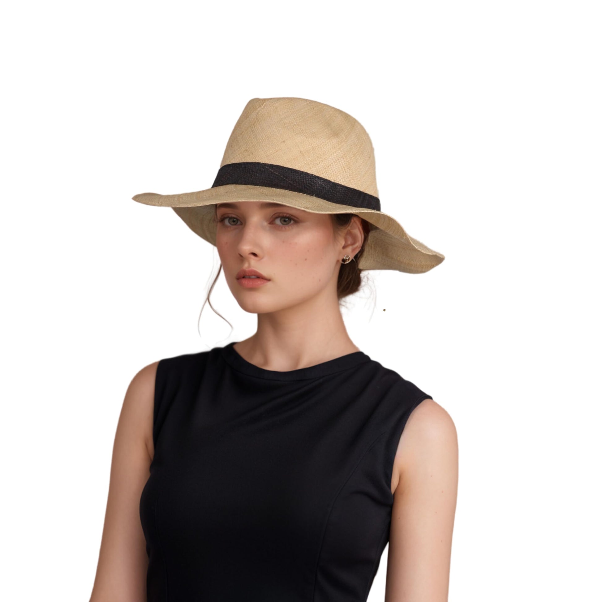 hatsXcaps Women Panama Straw Sun Hat | UPF 50 Wide Brim Trilby Fedora | Unisex Foldable Beach Hat | Summer Travel Holiday Sun Protection | Packable Hat