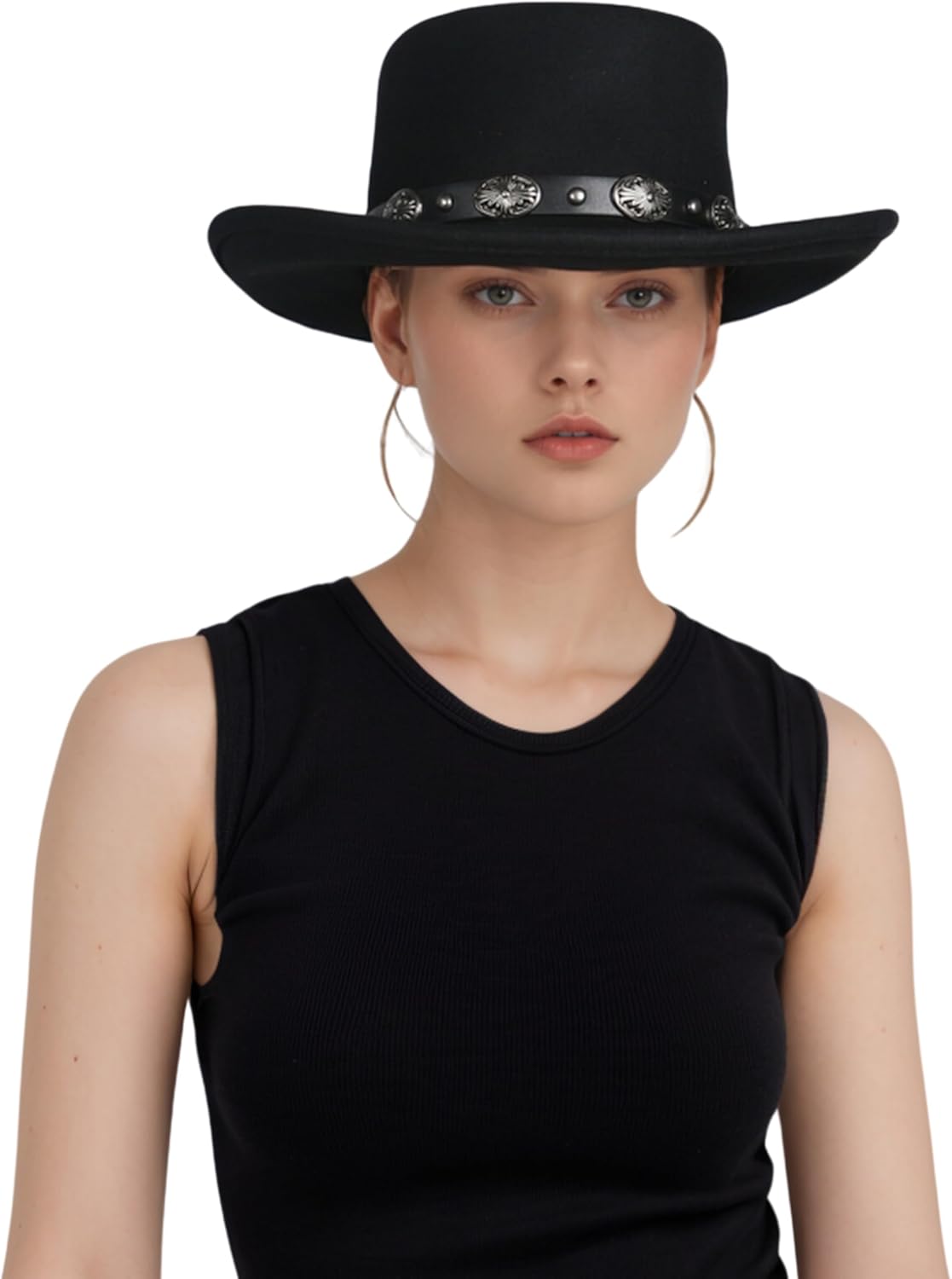 hatsXcaps Wool Gambler Cowboy Hat for Men & Women | Wide Brim, Crushable Western Hat with Sweatband & Satin Band | Classic Outdoor Sun Protection Hat for Travel, Hiking, and Casual Wear